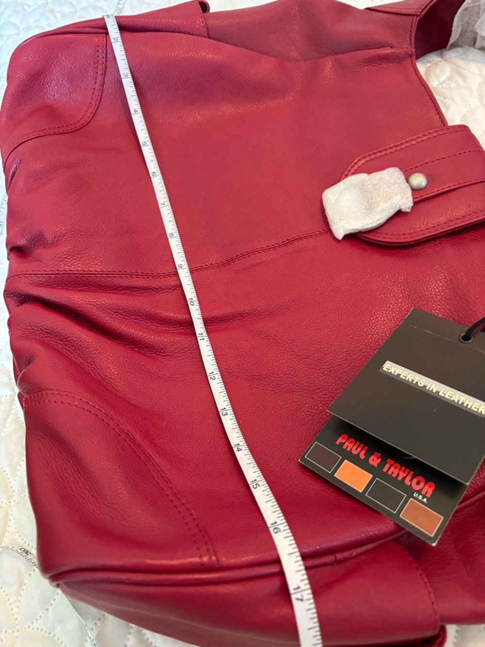 Red Leather Shoulder Bag - Picture 10 of 15